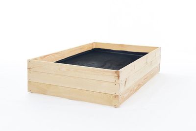 Grøntsagsbed - plantekasse - 120x100x27 cm - træ - med jorddækken