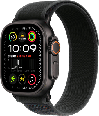 Apple Watch Ultra 2 4G 49mm Zwart Trail Band Zwart M/L