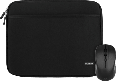 BlueBuilt Laptophoes breedte 30 cm 12-13 inch Zwart + Nexum Draadloze muis