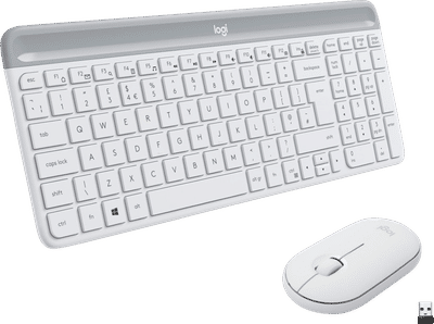 Logitech MK470 Slim Draadloos Toetsenbord en Muis Wit QWERTY