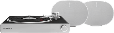 Victrola VPT-3000 Stream Zwart + Sonos Era 300 Wit Duopack