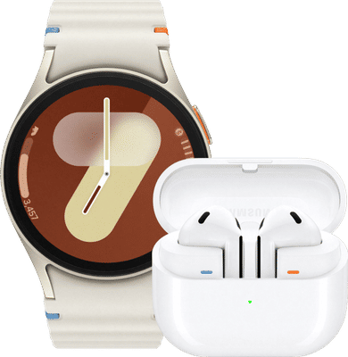 Samsung Galaxy Watch 7 4G Crème 40mm + Galaxy Buds3 Wit