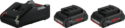 Bosch Professional 18V 4,0 Ah accu (2x) + oplader
