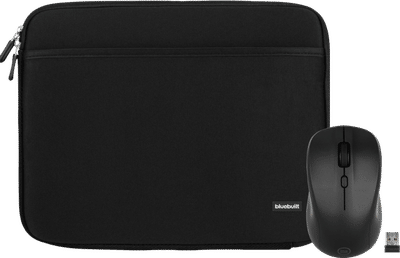 BlueBuilt Laptophoes breedte 37 cm 15-16 inch M Zwart + Nexum Draadloze muis