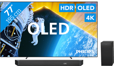 Philips Ambilight TV 77OLED809 + Soundbar + Hdmi kabel