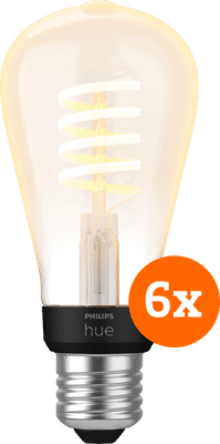Philips Hue Filament White Ambiance Edison 6-pack