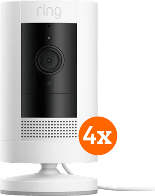 Ring Stick Up Cam Plug-In - Wit 4-pack