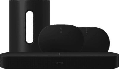 Sonos Beam Gen2 Zwart + 2x Era 300 Zwart + Sub Mini Zwart