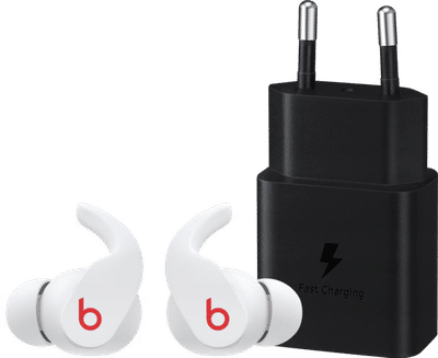 Beats Fit Pro Wit + Samsung Oplader 15W