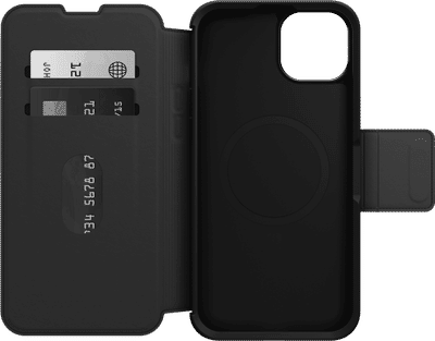 Otterbox Strada Apple iPhone 15 Plus Book Case Leer Zwart Met MagSafe