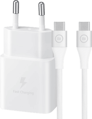 Samsung Power Delivery Oplader 15W Wit + Usb C Kabel Nylon Wit 1,5m