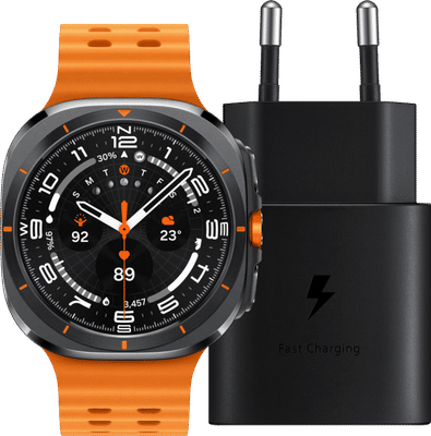 Samsung Galaxy Watch Ultra 4G Grijs/Oranje 47mm + Oplader 25W