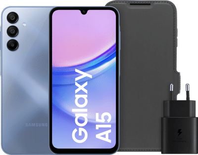 Samsung Galaxy A15 128GB Blauw 4G + Accessoirepakket