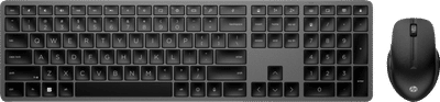 HP 975 Dual-Mode Draadloos Toetsenbord Zwart QWERTY + HP 430 Multi-Device Draadloze Muis