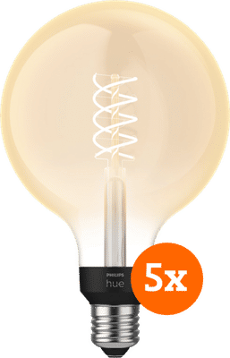 Philips Hue Filamentlamp White Globe XL E27 - 2023 - 5-pack