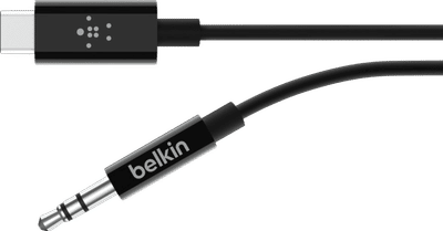 Belkin Rockstar Usb C naar 3,5mm Kabel Converter 0,9m Zwart