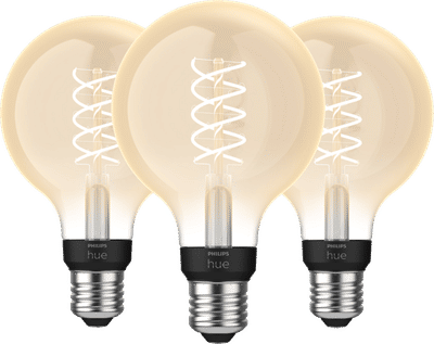 Philips Hue Filamentlamp White Globe E27 3-pack