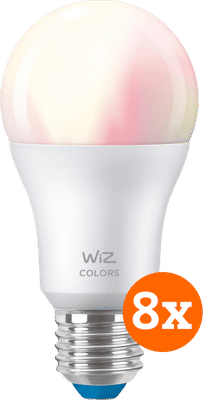 WiZ Smart lamp 8-pack - Gekleurd en Wit Licht - E27