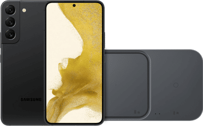 Samsung Galaxy S22 256GB Zwart 5G + Samsung Duo Draadloze Oplader 15W