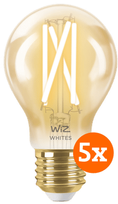 WiZ Smart Filament lamp Standaard Goud 5-pack - Warm tot Koelwit Licht - E27