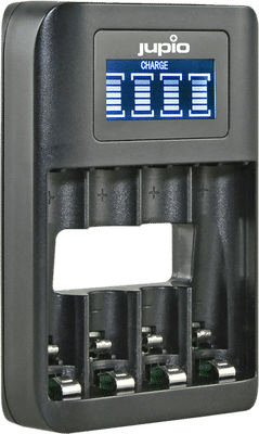 Jupio USB 4-slots Battery Fast Charger LCD