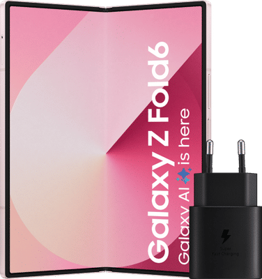 Samsung Galaxy Z Fold 6 256GB Roze 5G + Samsung Oplader 25W Zwart