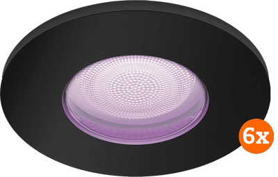 Philips Hue Xamento badkamer inbouwspot zwart White and Color - 6-pack