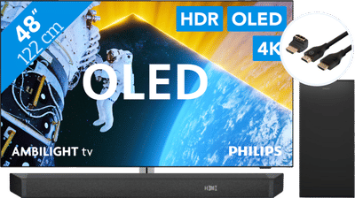 Philips 48OLED809 - Ambilight (2024) + Soundbar + Hdmi kabel