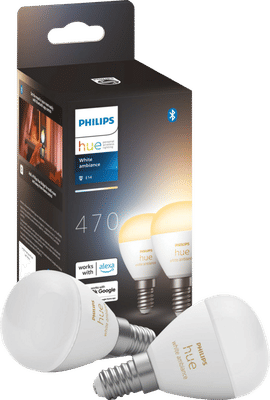 Philips Hue Luster kogellamp White Ambiance E14 2-pack