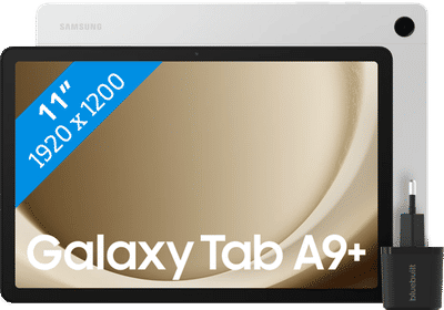 Samsung Galaxy Tab A9 Plus 11 inch 128GB Wifi Zilver + BlueBuilt Oplader