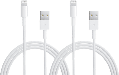 Apple Usb A naar Lightning Kabel 1m Kunststof Wit Duopack