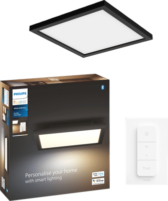 Philips Hue Aurelle paneellamp White Ambiance vierkant zwart