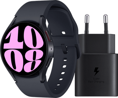 Samsung Galaxy Watch 6 Zwart 40mm + Samsung Oplader