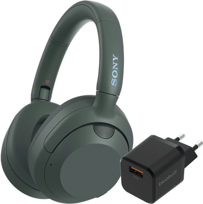 Sony ULT Wear Groen + BlueBuilt Quick Charge Oplader met Usb A Poort 18W Zwart