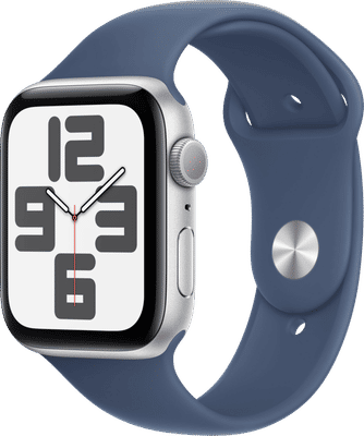 Apple Watch SE 2024 44mm Zilver Sportband S/M