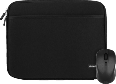 BlueBuilt Laptophoes breedte 33 cm 14 inch M Zwart + Nexum Draadloze muis