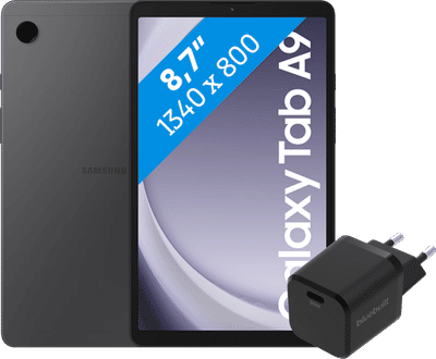 Samsung Galaxy Tab A9 8,7 inch 64GB Wifi + 4G Grijs + BlueBuilt Oplader