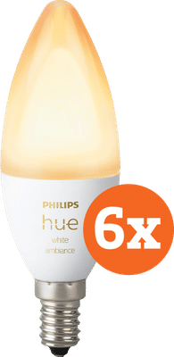 Philips Hue White Ambiance E14 6-Pack