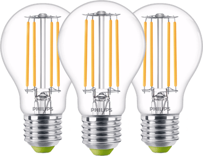 Philips LED Filament lamp - 2,3W - E27 - warm wit licht 3-pack