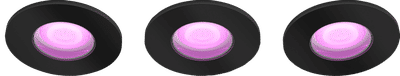 Philips Hue Xamento badkamer inbouwspot zwart White & Color 3-pack