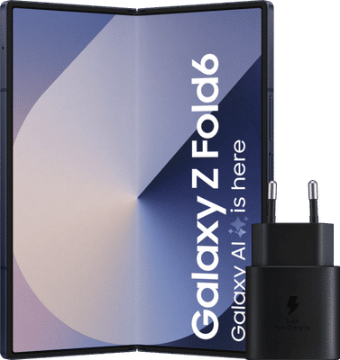 Samsung Galaxy Z Fold 6 256GB Blauw 5G + Samsung Oplader 25W Zwart
