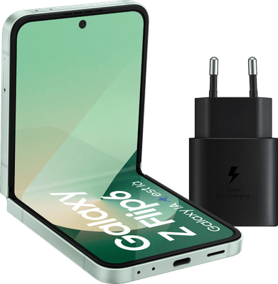 Samsung Galaxy Z Flip 6 512GB Mint 5G + Samsung Oplader 25W Zwart