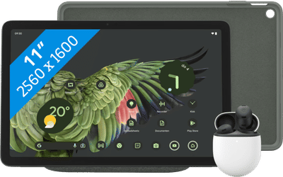 Google Pixel Tablet 256GB Wifi Grijs + Pixel Tablet Back Cover Grijs + Pixel Buds Pro