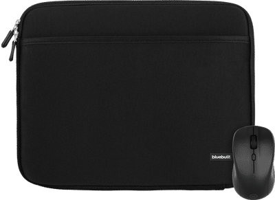 BlueBuilt Laptophoes breedte 36 cm 15 inch M Zwart + Nexum Draadloze muis