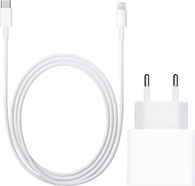 Apple Usb C Oplader 20W + Lightning Kabel 1m Kunststof Wit