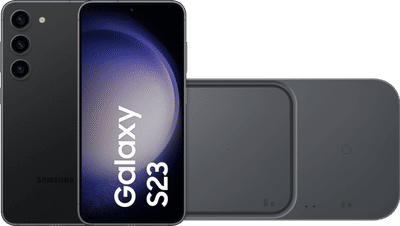 Samsung Galaxy S23 128GB Zwart 5G + Duo Draadloze Oplader 15W