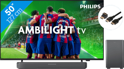 Philips 50PUS8309 - Ambilight (2024) + Soundbar + Hdmi kabel