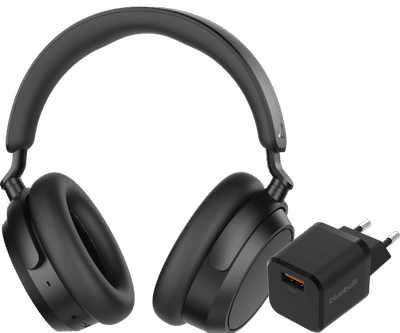 Sennheiser Accentum Plus Zwart + BlueBuilt Quick Charge Oplader met Usb A Poort 18W Zwart