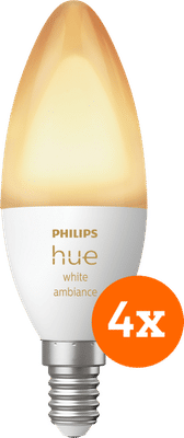 Philips Hue White Ambiance E14 4-Pack