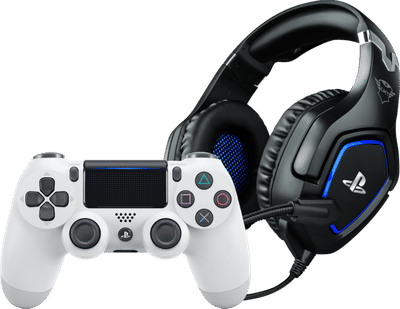 Sony Dualshock 4 Controller Wit + Trust GXT 488 FORZE Gaming Headset